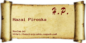 Hazai Piroska névjegykártya