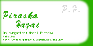 piroska hazai business card